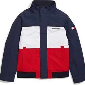 Tommy Hilfiger Boys' Yacht Jacket - Magnetic Closure, Medium 8-10,Navy/White/Red